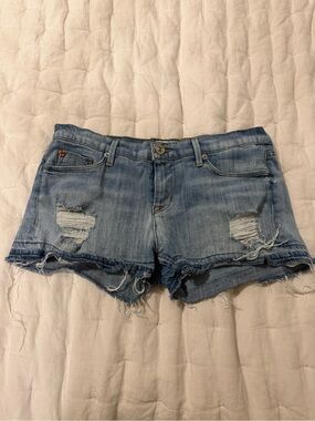 Hudson Light Wash Distressed Denim Shorts